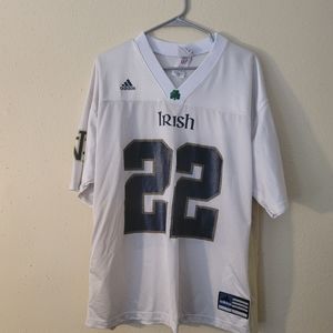 Vintage 90's Notre Dame Number 22 White and Gold Jersey